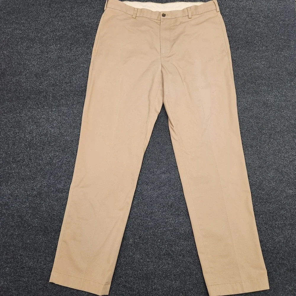 Brooks Brothers Mens‎ 36x32 Tan Khaki Advantage Chino Clark Pants Office Career